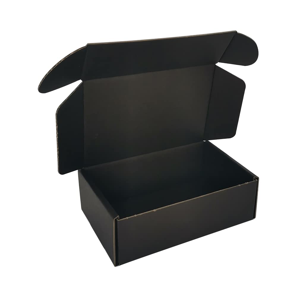 50 Pack 6x4x2'' Small Shipping Boxes, Corrugated Cardboard Mailers for Business, Black (CM642B)