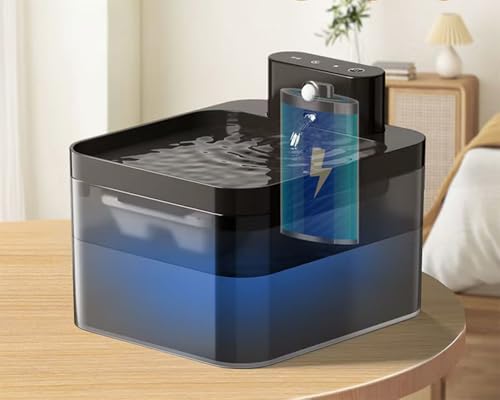 Fuente de agua automática para gatos 2.2L, azul miniatura 3