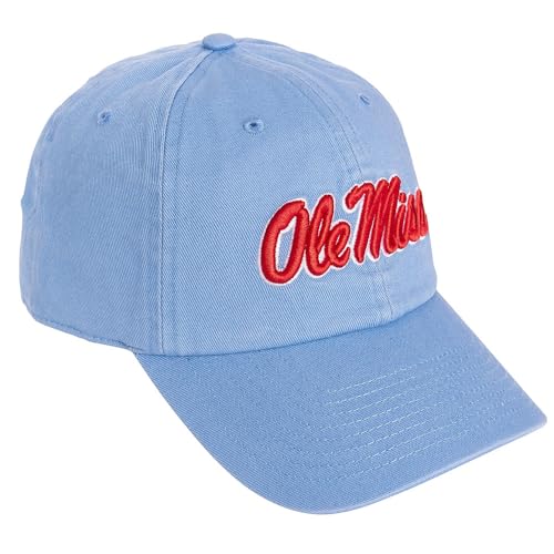 Desert Cactus Ole Miss University of Mississippi Baseball Hat Rebels U of M Brimmed Embroidered Hats Cap Adjustable Cloth Strap Adult (Style D1) Blue