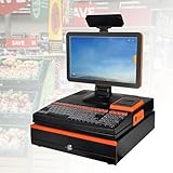 PA-DABAOO Cash Register with Barcode Scanner,All-in-One Pos Cash Register Monitor, Cashier/Scan/Print/Drawer,15.6