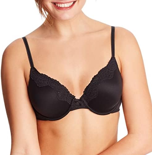Maidenform Women's Comfort Devotion Embellished Bra, Black/Body Beige,36D