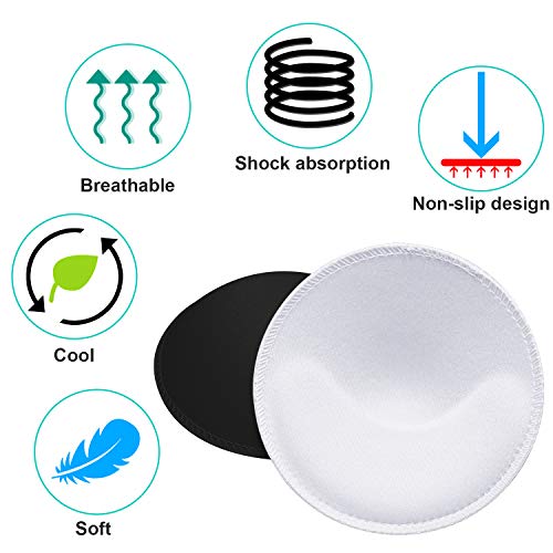Topbine 3 Pairs Round Bra Pads Inserts Push Up Breast Inserts Sew In Bra Cups For Women (A/B 2 Black 1 White) #TOP4