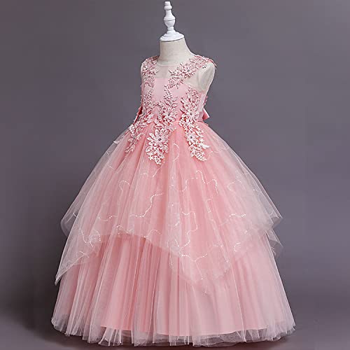 LOLANTA Flower Girl Dress for Wedding Kids Tulle Princess Long Dresses Father Daughter Dance Girls Vestidos Lace Embroidery2