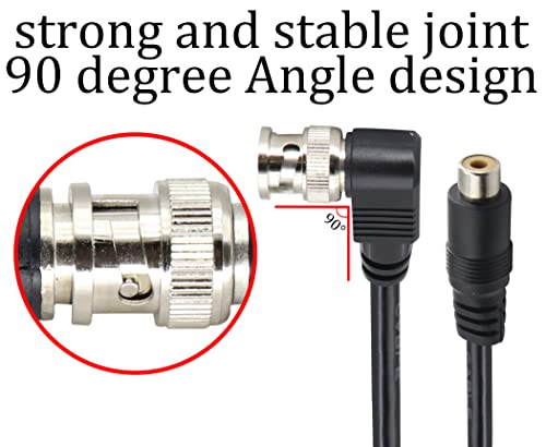 Hcfeng Bnc To Rca Adapter Cable 90°Right Angle Rca Male To Bnc Female 75 Ohm Coaxial Video Cable Rg59U Bnc Male To Rca Female Video Cable For Surveillance Cctv Camera System[2Pack/1.2Ft] #TOP4