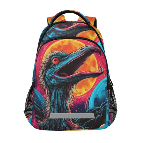 Autruche aquarelle hurlant sac à dos ecole au design artistique