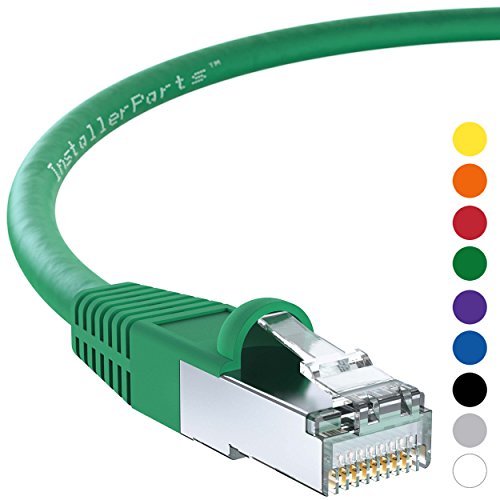 InstallerParts Ethernet Cable CAT6 Cable Shielded (SSTP/SFTP) Booted 20 FT - Green