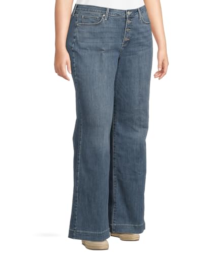 NYDJ Women's Plus Teresa Wide Leg Jeans with Exposed Button Fly2