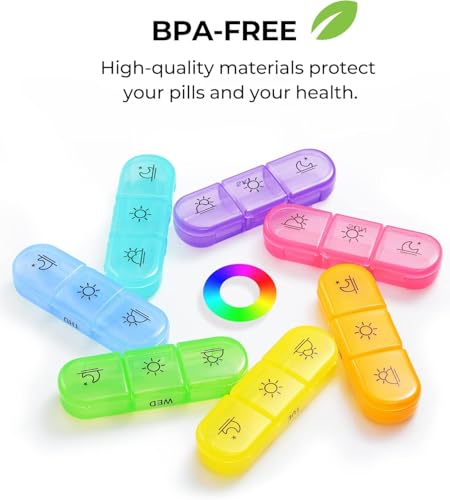 Image of Weekly Medicine Organizer Box 03 Times a Day, Tablets Container Case Travel Pill Box For 07 days | Multicolor | 01 Pcs