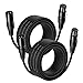 Cavo XLR Bilanciato, NUOSIYA 2 pacchi Cavo per microfono, Cavo da XLR 3 pin maschio a femmina, per registratore da studio, microfono, mixer, sistema di altoparlanti, alimentazione phantom(10m)