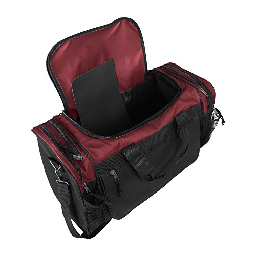 Image of Dalix 20 Inch Sports Duffle Bag with Mesh and Valuables Pockets, Maroon