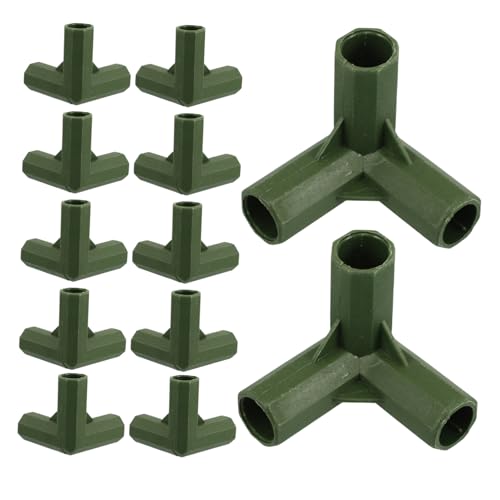 BAZEITFLOW 12個 温室フレーム用耐久プラスチック支架接続管 重荷重対応方向コーナーパイプジョイント 園芸トレリス支柱固定器 温室建設グレー