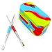 SILICONE ALLEY Nonstick BLOCK Kit - Stainless Steel Carving Tool (2) + Tie Dye-colored Multi-Compartment Wax Container (2)