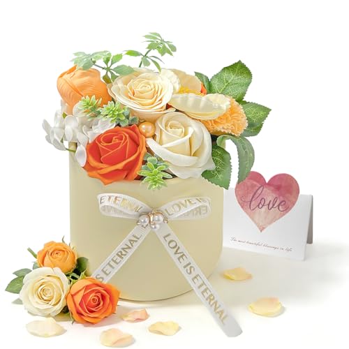 Rose Éternelle Orange en Écrin Cœur pour exprimer vos sentiments profonds - 2