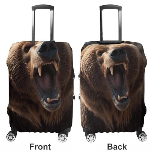 Travel Luggage Cover Suitcase Cover Suitcase Protector Roaring Bear Luggage Covers Washable Baggage Cover Elastic Anti-Scratch Suitcase Case Protector for Adult Personalized Suitcase Covers3
