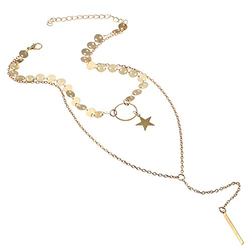 Image of Yellow Chimes Fashion Collection Fancy Party Ware Choker Necklace Gold-Plated Plated Stainless Steel Necklace for Women and Girls