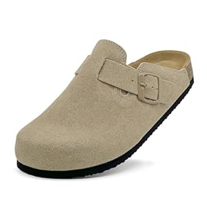 Kids Suede Clogs Boys Girls Sandals Cork Footbed Toddler Slip-on Slippers Indoor Outdoor Cute Sandals Classic Adjustable Buckle