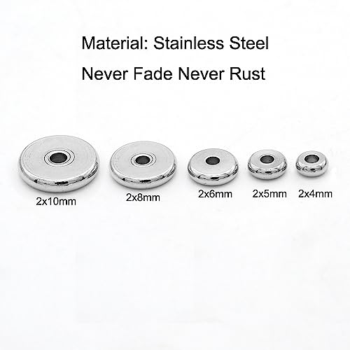 Perles d'espaceur en acier inoxydable 316 durables pour création bijoux