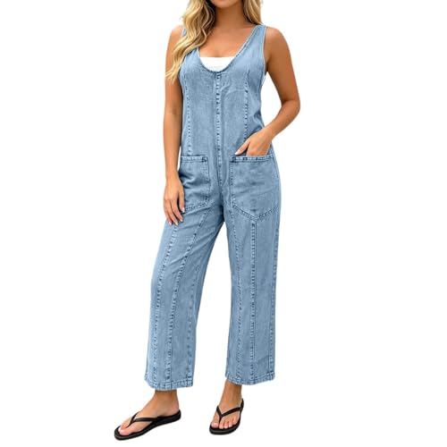 Mono vaquero para mujer fresco que evita el calor gracias a su pierna ancha