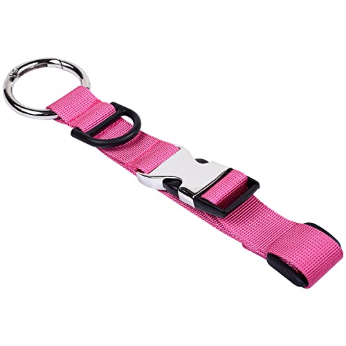 Image of Wisdompro Jacket Gripper Strap, Add a Bag Luggage Straps Baggage Suitcase Belts Travel Accessories with Hook and D-Ring - Make Your Hands Free, Easy to Carry Your Extra Bags - Hot Pink