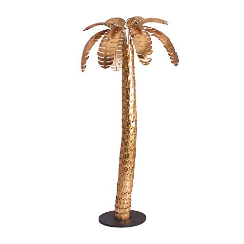 Lastdeco Figura Decorativa Palmera. Decoracion Hogar. Adornos para Salon. Diseño Exclusivo. Color Dorado. Estructura Metálica. Modelo Lucerna. 99 x 99 x 180 cm