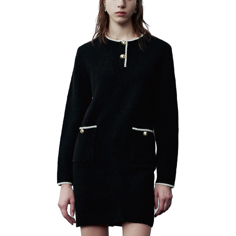 Fall Oversized Sweater Dresses for Women 2025 Long Sleeve Knit Casual Crew Neck Loose Mini Pullover Tops