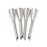 Honbay 4PCS Stainless Steel Long Cream Puff Icing Piping Nozzle Tips for Baking