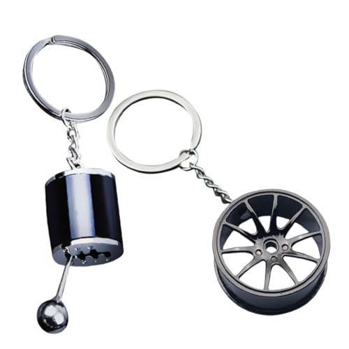 BESTYASH 2 Stück Kreative Metall Schlüsselanhänger für Auto Car Gear Schlüsselanhänger Schwarz für Schlüsselorganisation und Stylische Dekoration BESTYASH 2 Stück Kreative Metall Schlüsselanhänger für Auto Car Gear Schlüsselanhänger Schwarz für Schlüsselorganisation und Stylische Dekoration