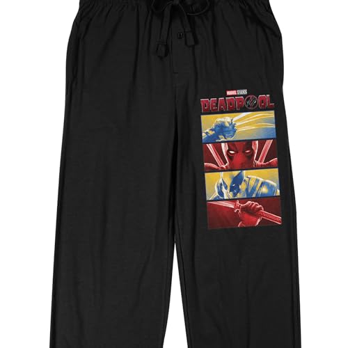 Deadpool 3 Deadpool and Wolverine Scenes Men's Black Sleep Pajama Pants2