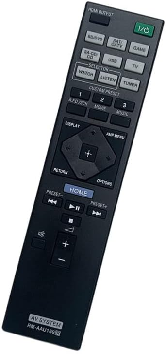 Replacement Remote Control Replace for TV/Audio/Projector for Contorl for Sony RMAAU190 149270611 1-492-706-11 AV Receiver