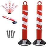 Blazea Pilona Bolardo Poste Paquete de 2 Bolardos de Seguridad Flexibles Rebound con Cinta Reflectante, Postes Delimitadores de Tráfico Exterior Resistentes a Impactos(Style A)