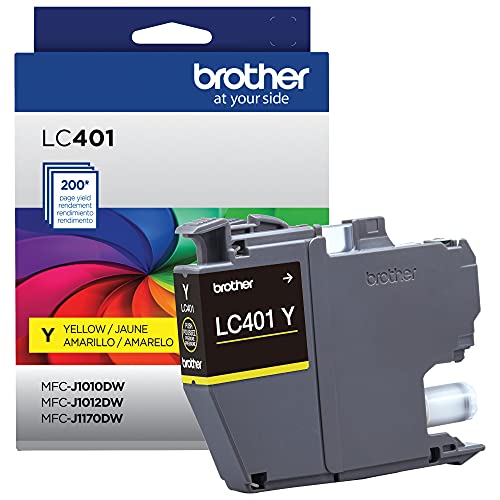 Image of Brother Genuine LC401Y Standard-Yield Yellow Ink Cartridge (Pack of 2)