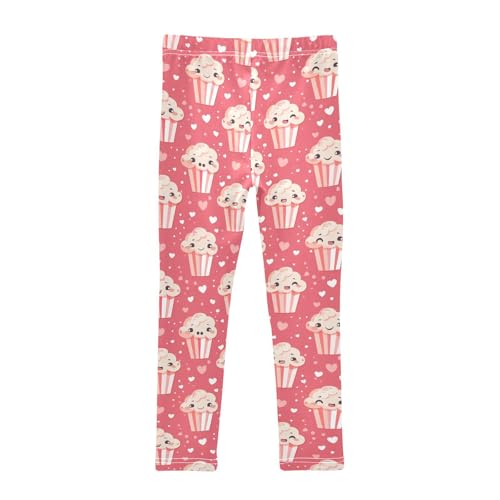 Girls Leggings Popcorn Box Heart Pink Soft Toddler Leggings for Girls Kids Pants Size 4T-10T2