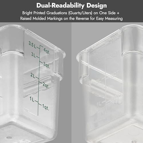 CURTA 8-Pack 18 Qt NSF Clear Polycarbonate Food Storage Containers with Blue Lids - Square, Commercial-Grade, Freezer & Dishwasher Safe, Stackable by CURTA - Image 8