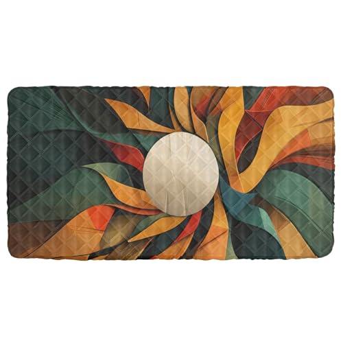 Portable Toddler Bed Sheet for Kids Artistic Abstract Pattern Travel Bed Fitted Sheet