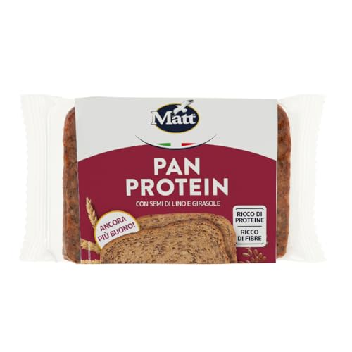 Matt, Pan Protein, Pane Proteico, Ricco di Proteine e a Basso Contenuto di Carboidrati, Pane di Segale Proteico e Ricco di Fibre, Confezione da 250 g