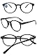KOOSUFA Mode Anti Blaulicht Lesebrille Federscharnier Damen Herren Runde Lesehilfen Sehhilfe Anti Müdigkeit Brille (1x Matt Schwarz, 1.25)