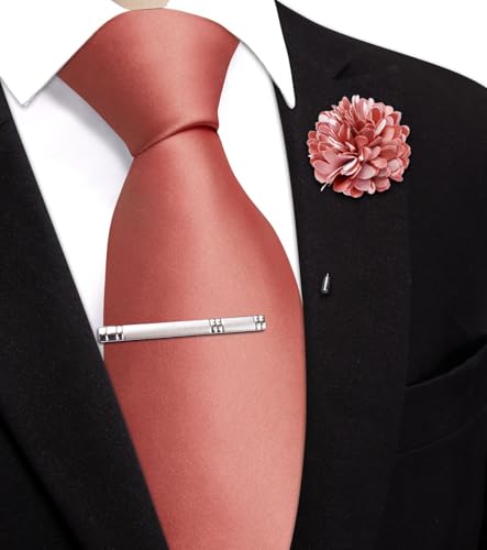 Image of Hi-Tie Men's Extra Long Solid Satin Tie Set 63 Inch /70 Inch Formal Necktie