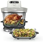 Ninja Crispi Pro 6-in-1 Glass Air Fryer | 6qt & 2.5qt Glass Containers with Storage Lids | Non-Toxic | Meal Prep, Microwave, Freezer & Dishwasher Safe | Air Fry, Bake & More | Bone | AS101CLG