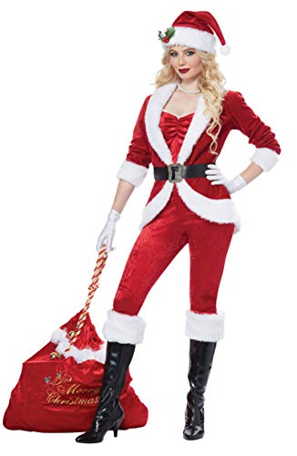 California Costumes Women's Sassy Santa - Adult Costume Adult Costume, Red/White, Small