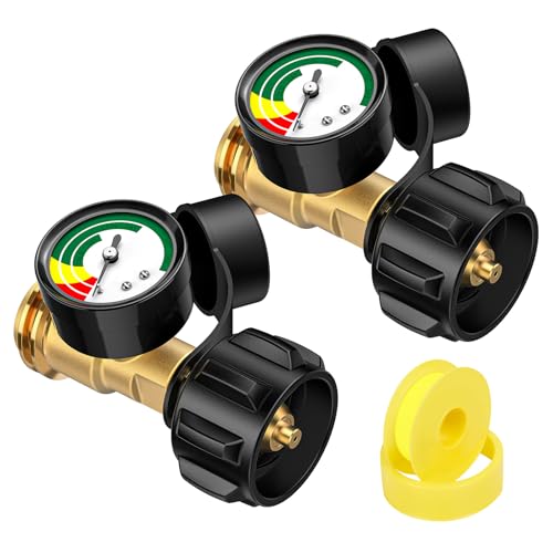 2 Pack Propane Tank Gauge Level Indicator with QCC1/Type1 Connection