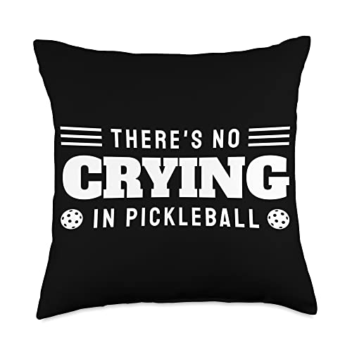 There's No Crying In Pickleball Funny Pickleball Paddle Throw Pillow