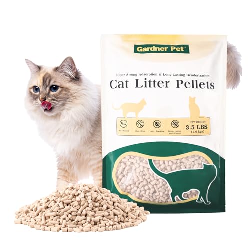 Gardner Pet Cat Litter Pellets Work in Double-Layer Litter Boxes Natural Mineral Formula with Odor Control, Low Dust & Low Tracking, Non-Clumping Cat Litter, Lightweight & Safe(3.5LBS) Unsce
