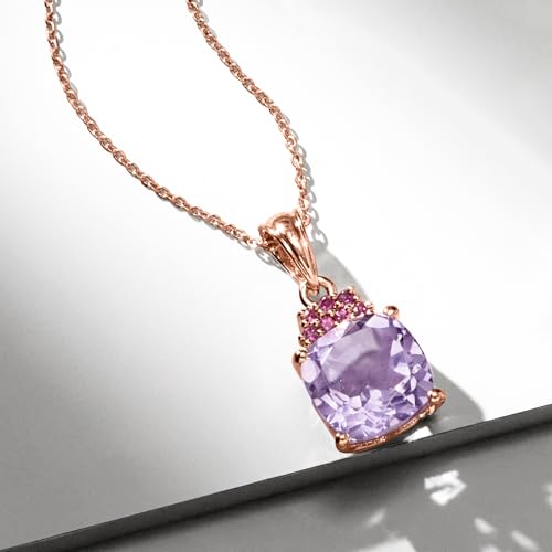 Ross-Simons 4.90 Carat Amethyst and .30 ct. t.w. Rhodolite Garnet Pendant Necklace in 18kt Rose Gold Over Sterling3