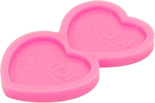 Miniatura 6 de Heartbeat - Molde de resina de silicona con forma de latido de corazón de 2 cavidades, molde de carrete de insignia, molde de resina para exposición