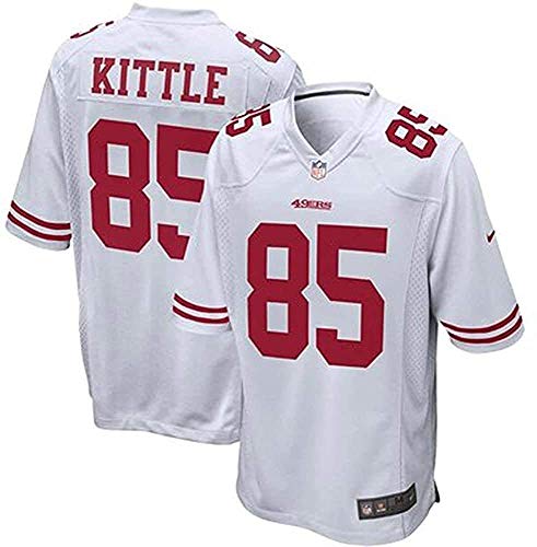 LUBANC Camiseta de la NFL de Jersey de Rugby para Hombre San Francisco 49ers 85# George Kittle Sudadera Transpirable cómoda de Manga Corta, Camiseta Deportiva con Cuello en V de Manga Corta (B,XXL) Cover