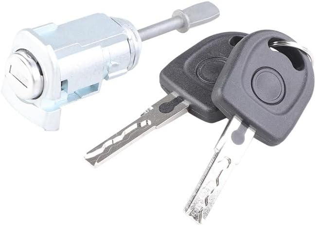 1J0837167 Car Door Lock Barrel Cylinder with 2 Keys 1J0837168 1U0837167A 1U0837168A Compatible with VW Bora 1J Golf 4 1998-2006