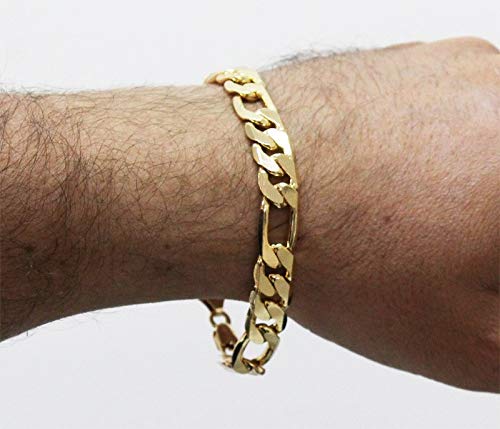 Pulseira Folheada a Ouro 18k Modelo 3x1 Com 10mm