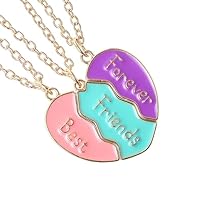 BFF Freundschaftskette 3er Set Herz Anhänger Magnetisch für Mädchen Damen Partner Kette Beste Freunde Schmuck Set Geburtstagsgeschenk Freundschaftsketten für 3 Mädchen Damen Freundschaft Geschenk