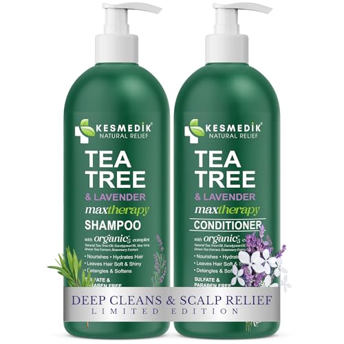 KESMEDIK Tea Tree Lavender Shampoo & Conditioner Set...