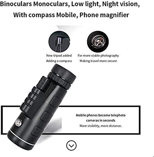 Telescopio monocular portátil con brújula y trípode miniatura 3
